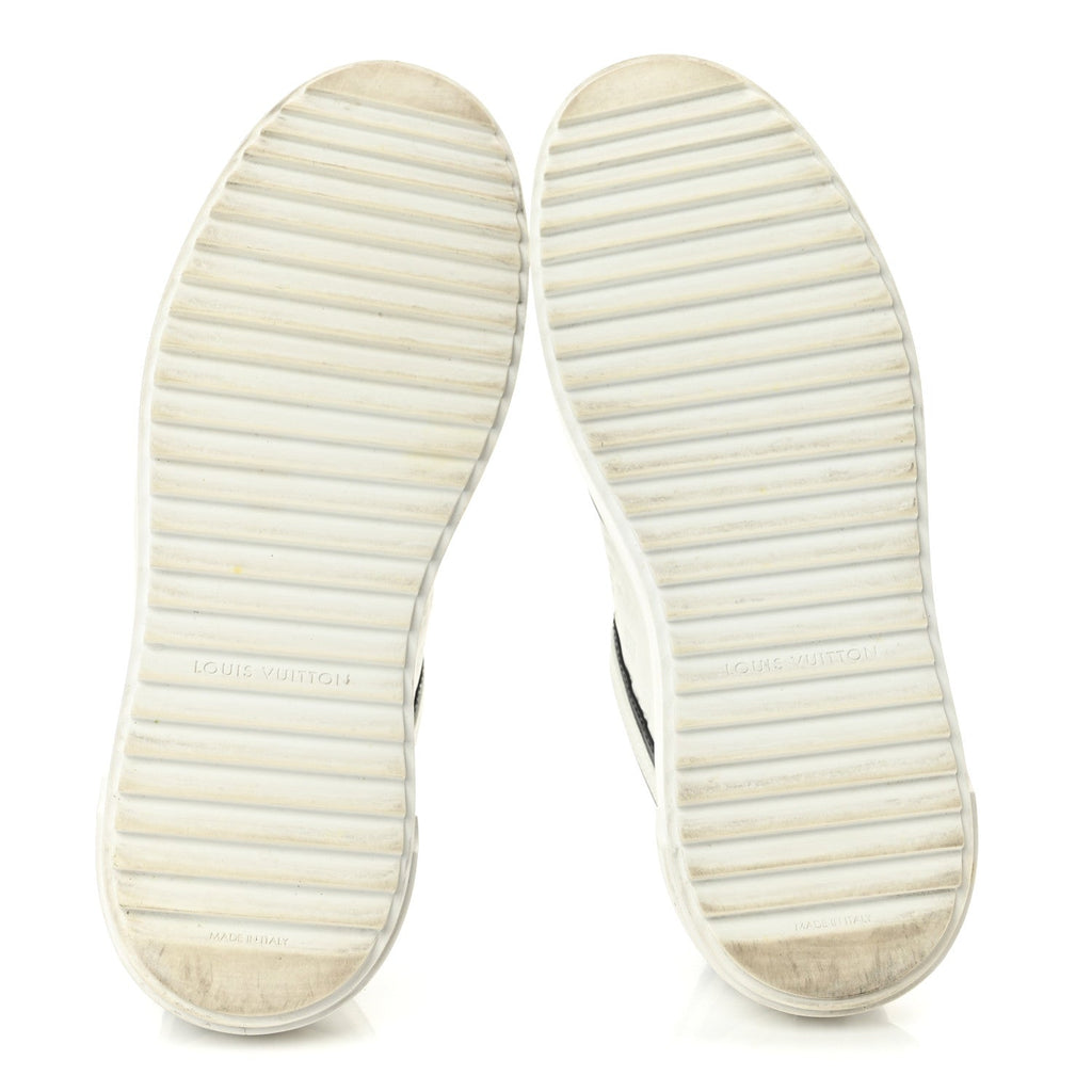 Monogram Embossed Calfskin Time Out Sneakers 37 White Black
