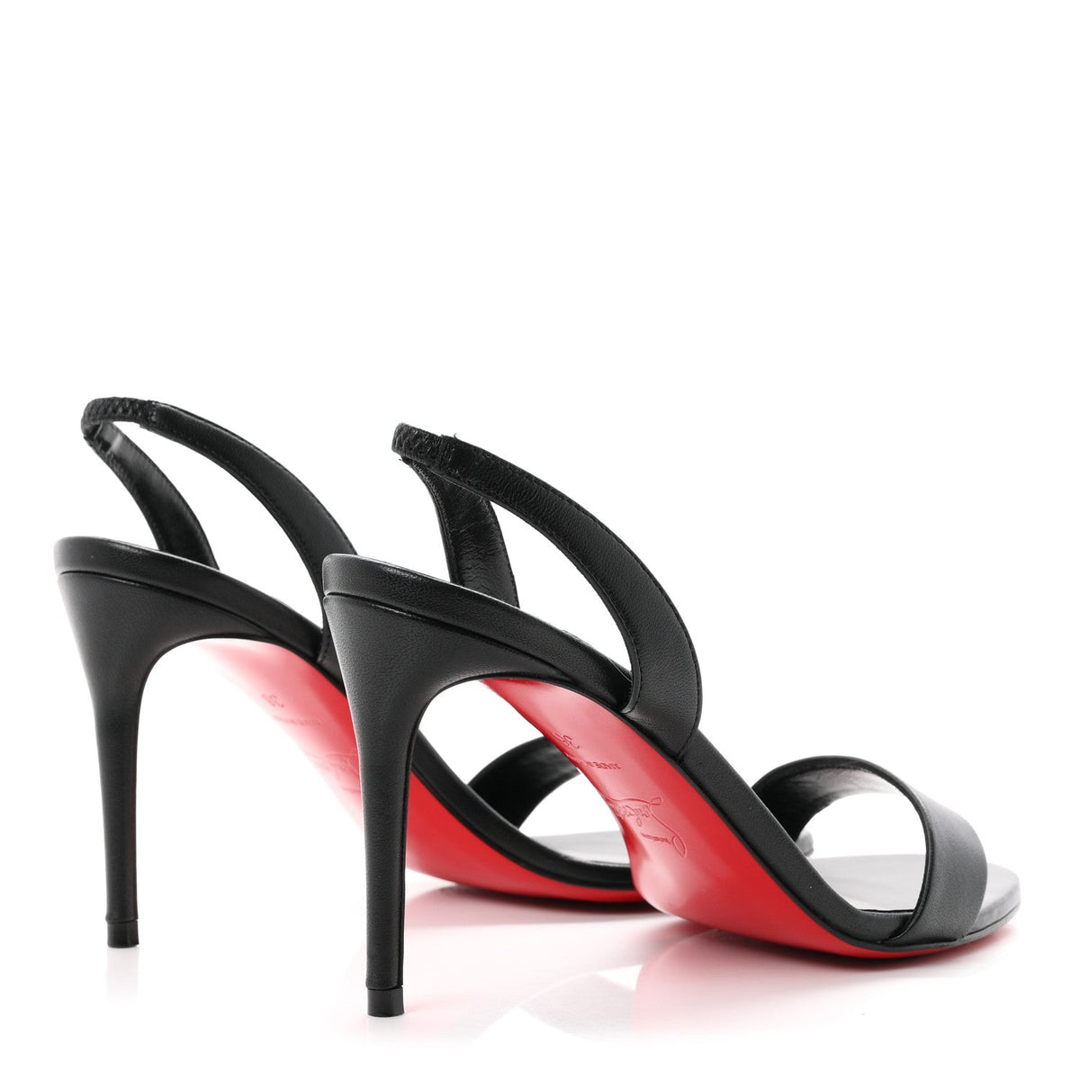 Calfskin O Marylin 85 Slingback Sandal Heels 36 Black