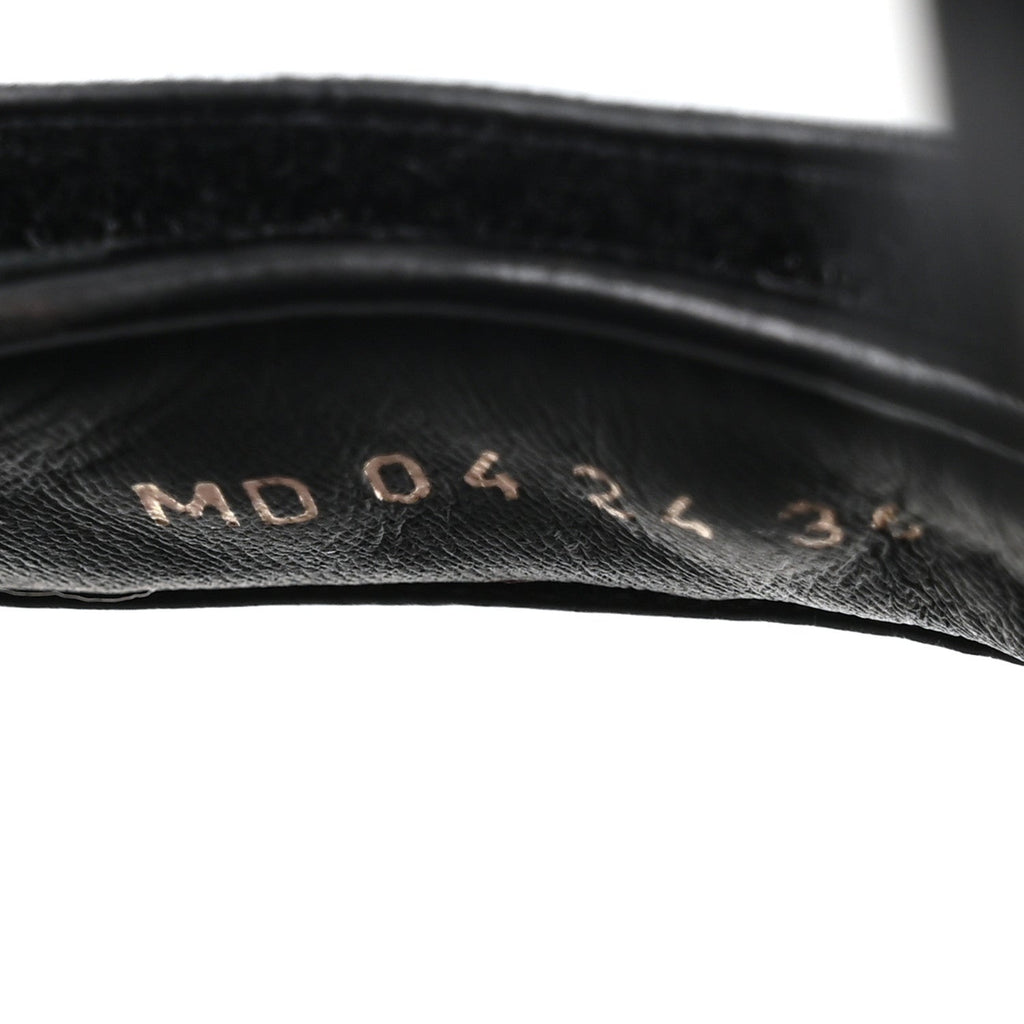 Calfskin Cannage Dioract 10mm Sandals 36 Black