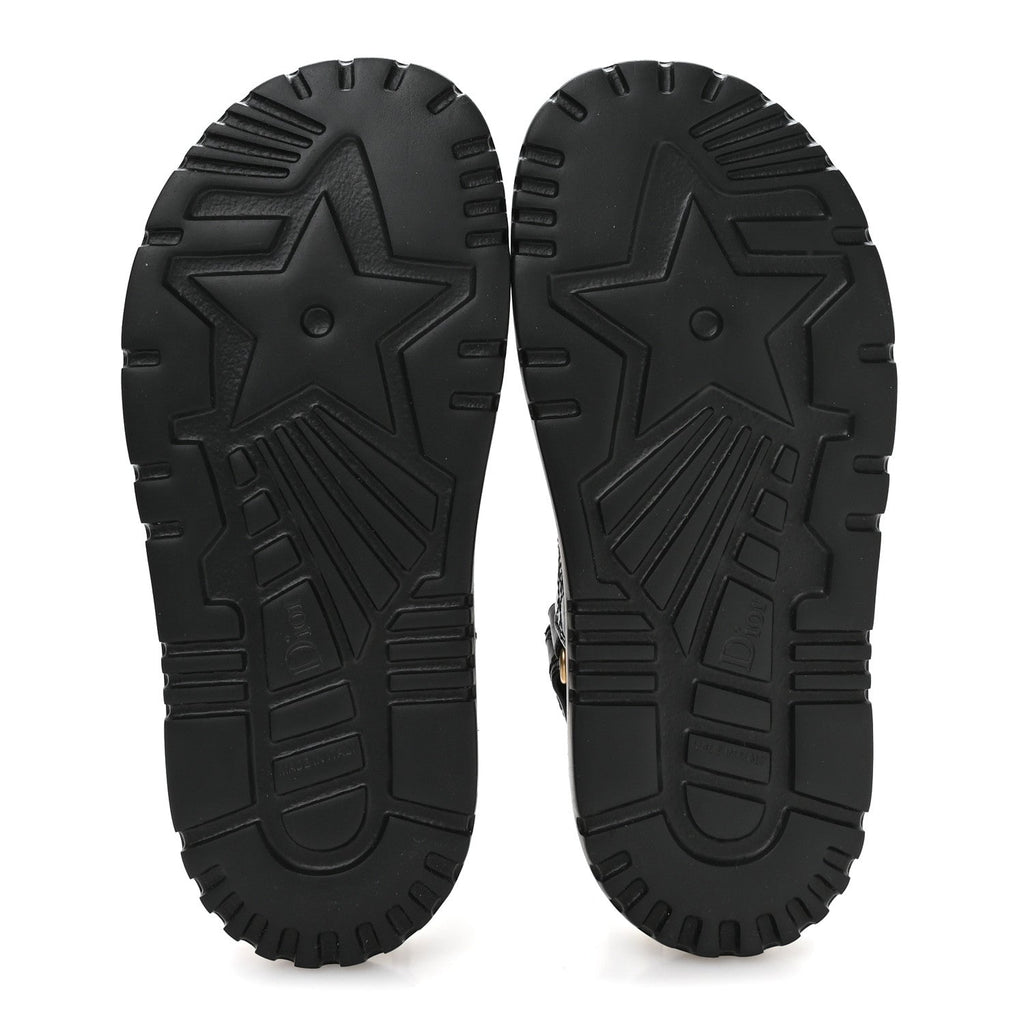 Calfskin Cannage Dioract 10mm Sandals 36 Black