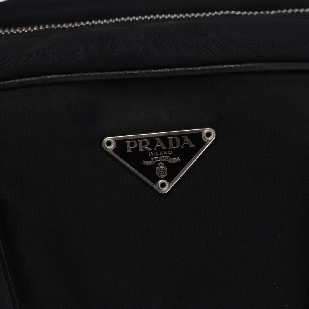 PRADA Tote Bag Nylon Black Silver Auth 197707V