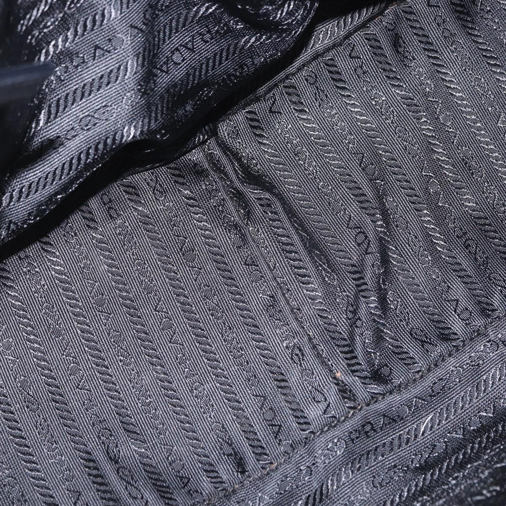 PRADA Tote Bag Nylon Black Silver Auth 197707V