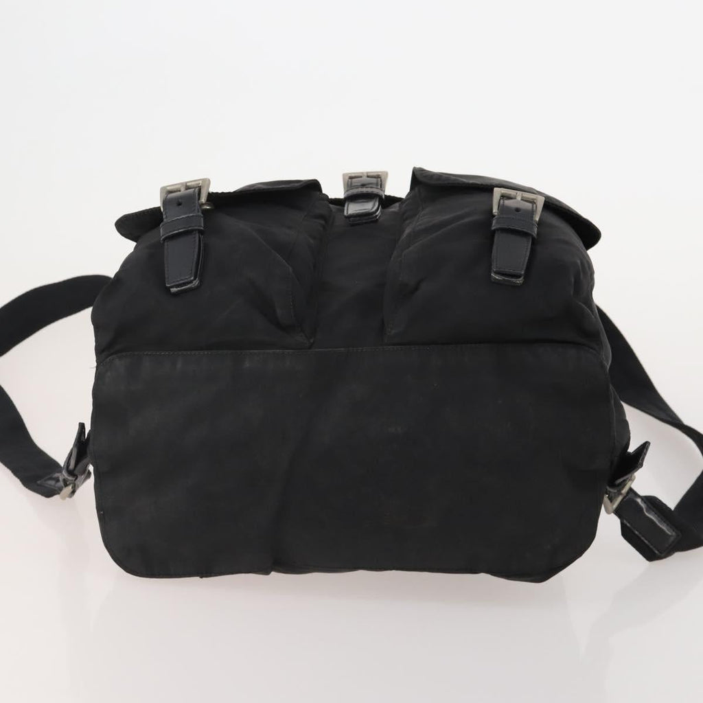 PRADA Backpack Nylon Black Silver Auth 197878