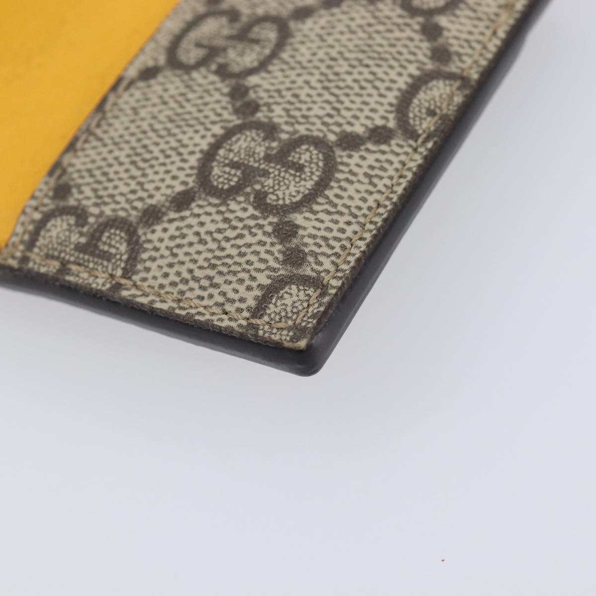 GUCCI GG Supreme Card Case PVC Beige 597557 Auth 197945V