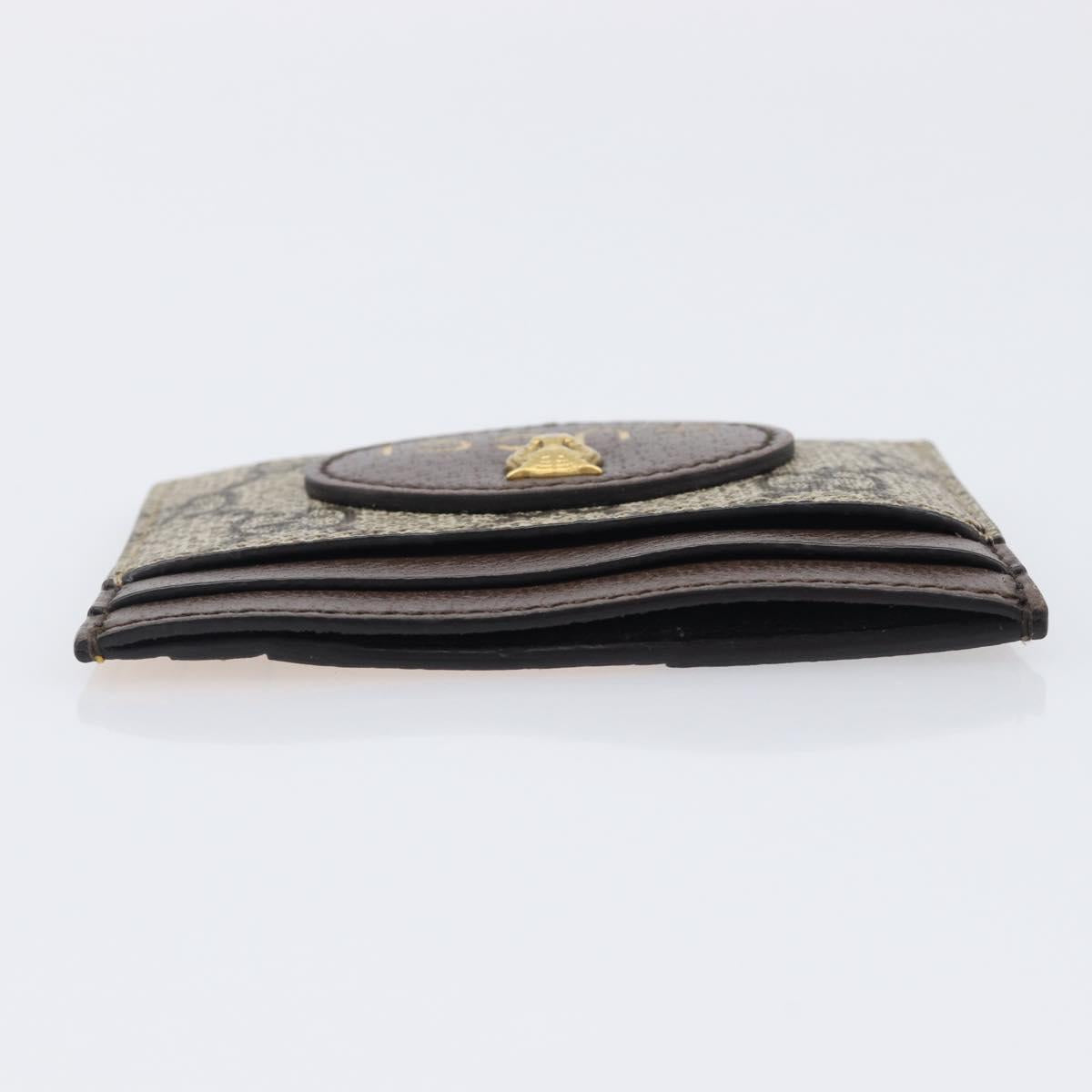 GUCCI GG Supreme Card Case PVC Beige 597557 Auth 197945V
