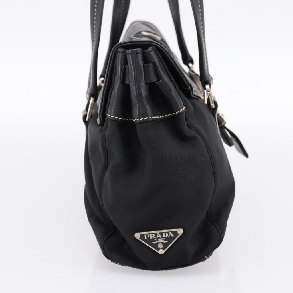 PRADA Shoulder Bag Nylon Black Silver Auth 199517V