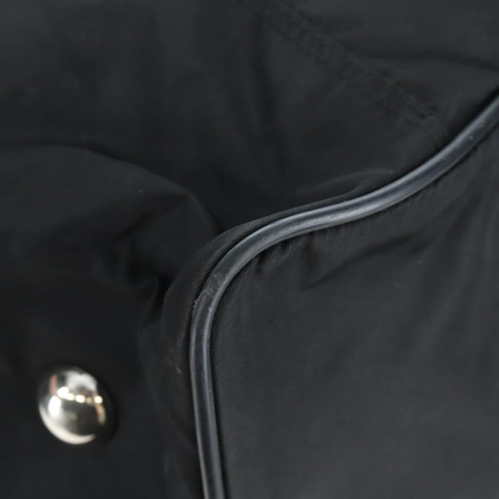 PRADA Boston Bag Nylon 2way Black Silver Auth 199801A