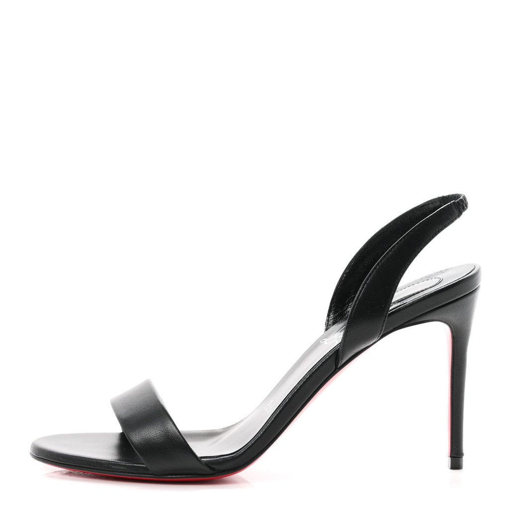Calfskin O Marylin 85 Slingback Sandal Heels 36 Black