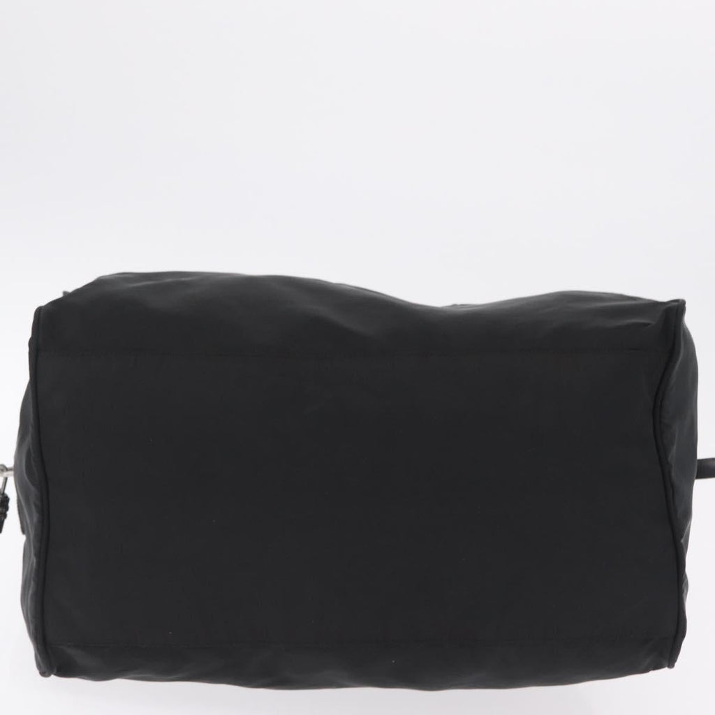PRADA Hand Bag Nylon Black Silver Auth 201394A