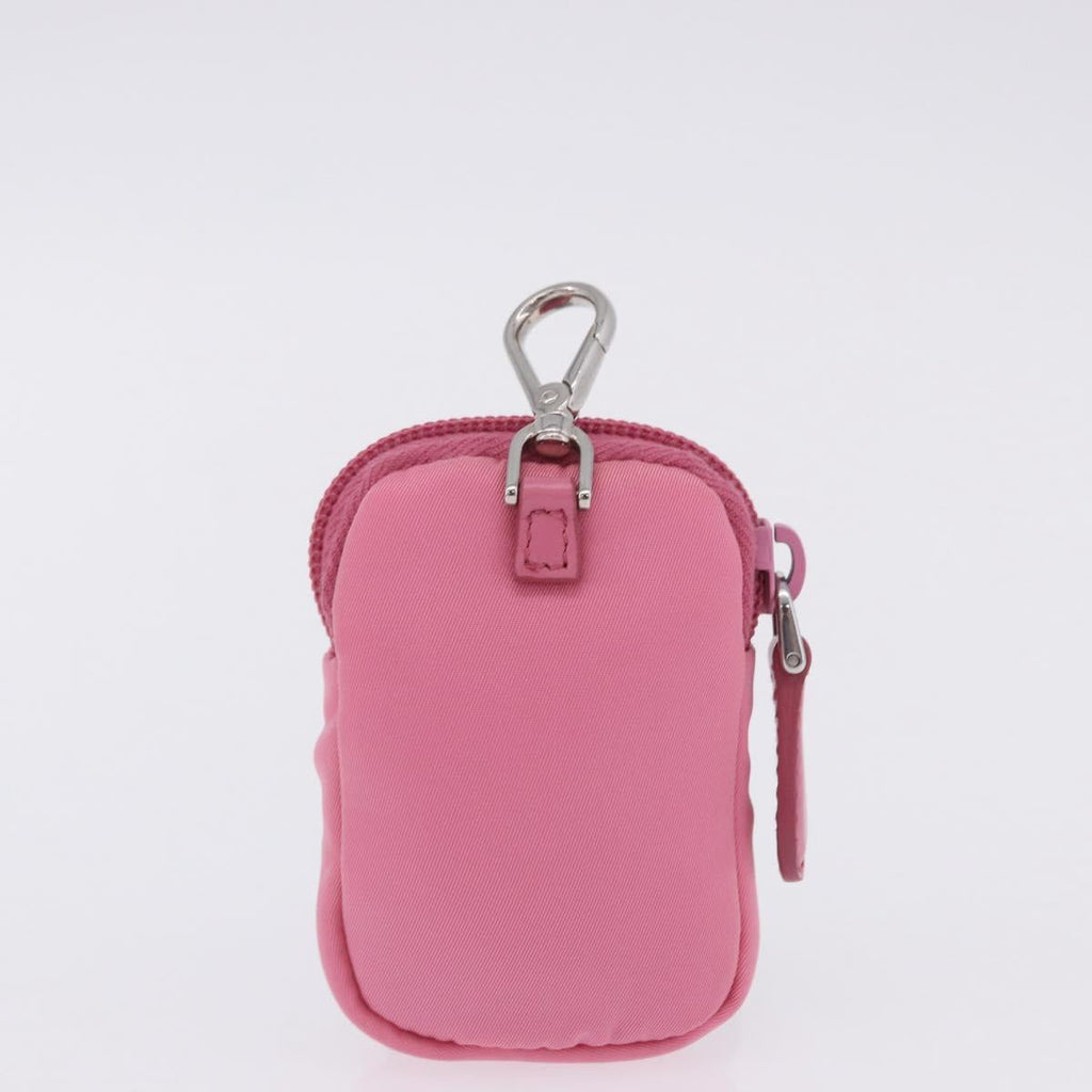 PRADA Hand Bag Nylon Pink Silver Auth 204035V