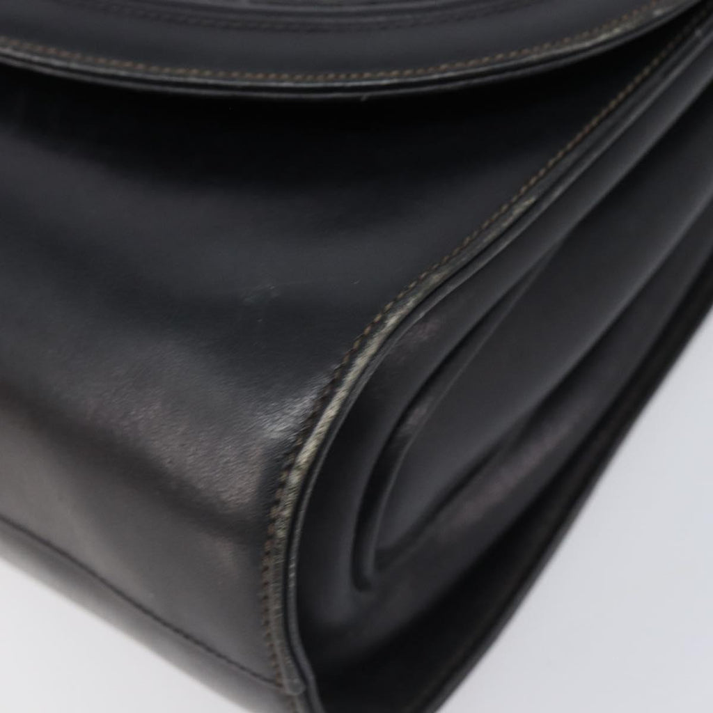 GUCCI Shoulder Bag Leather Black Gold 99 001 3414 Auth 204427