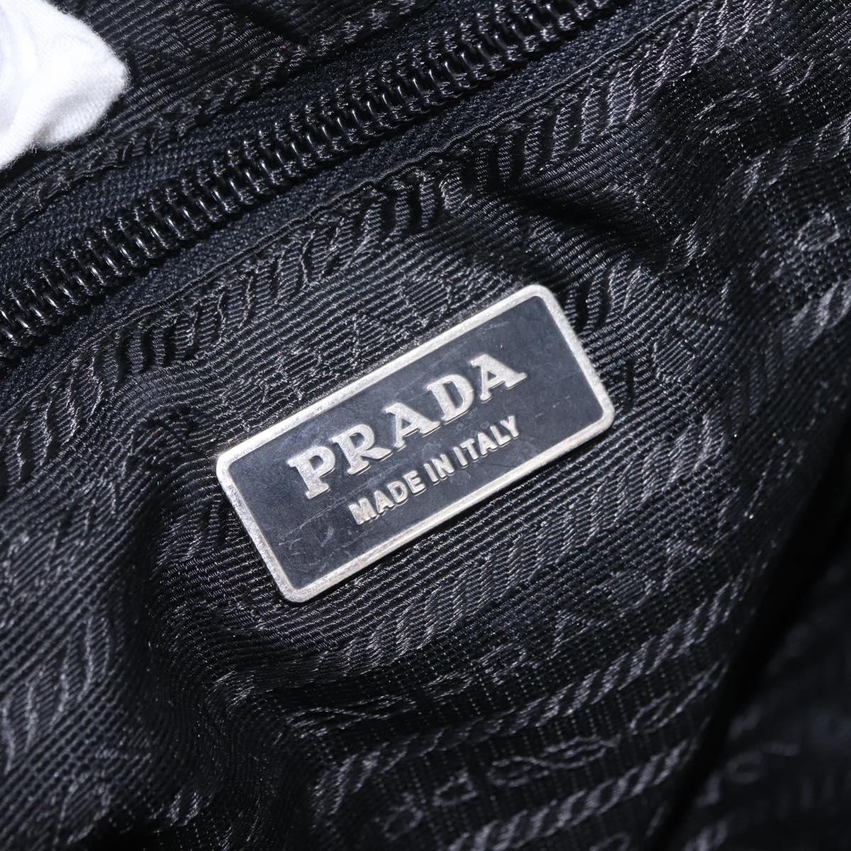 PRADA Shoulder Bag Nylon Black Silver Auth 205048