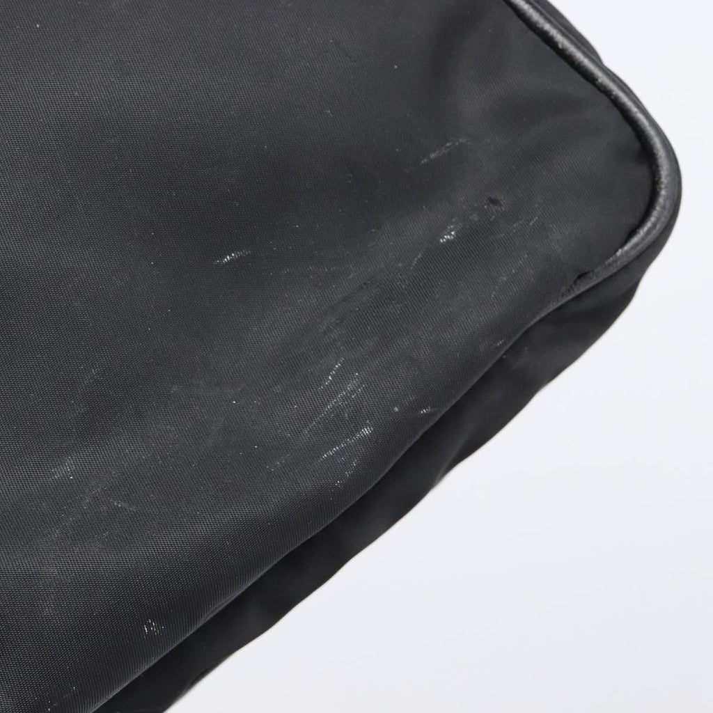PRADA Shoulder Bag Nylon Black Silver Auth 205158