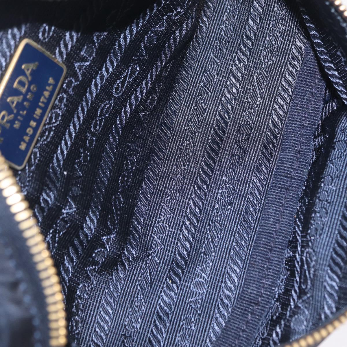 PRADA Waist bag Nylon Navy Gold Auth 205227