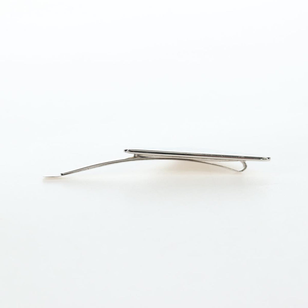 PRADA Hairpins 2 Sets Hair Clip Metal Silver Blue Auth 206677M