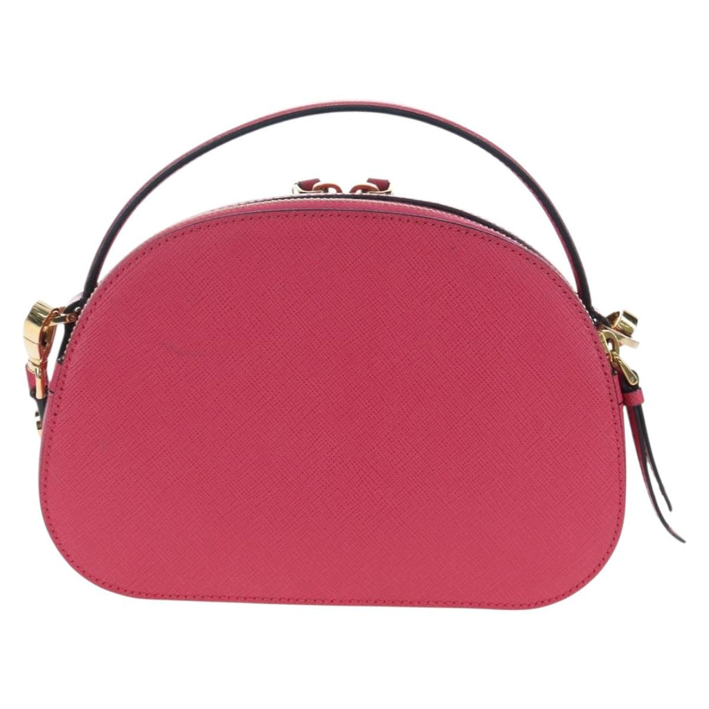 PRADA Hand Bag Safiano Leather 2way Pink Gold Auth 206787V