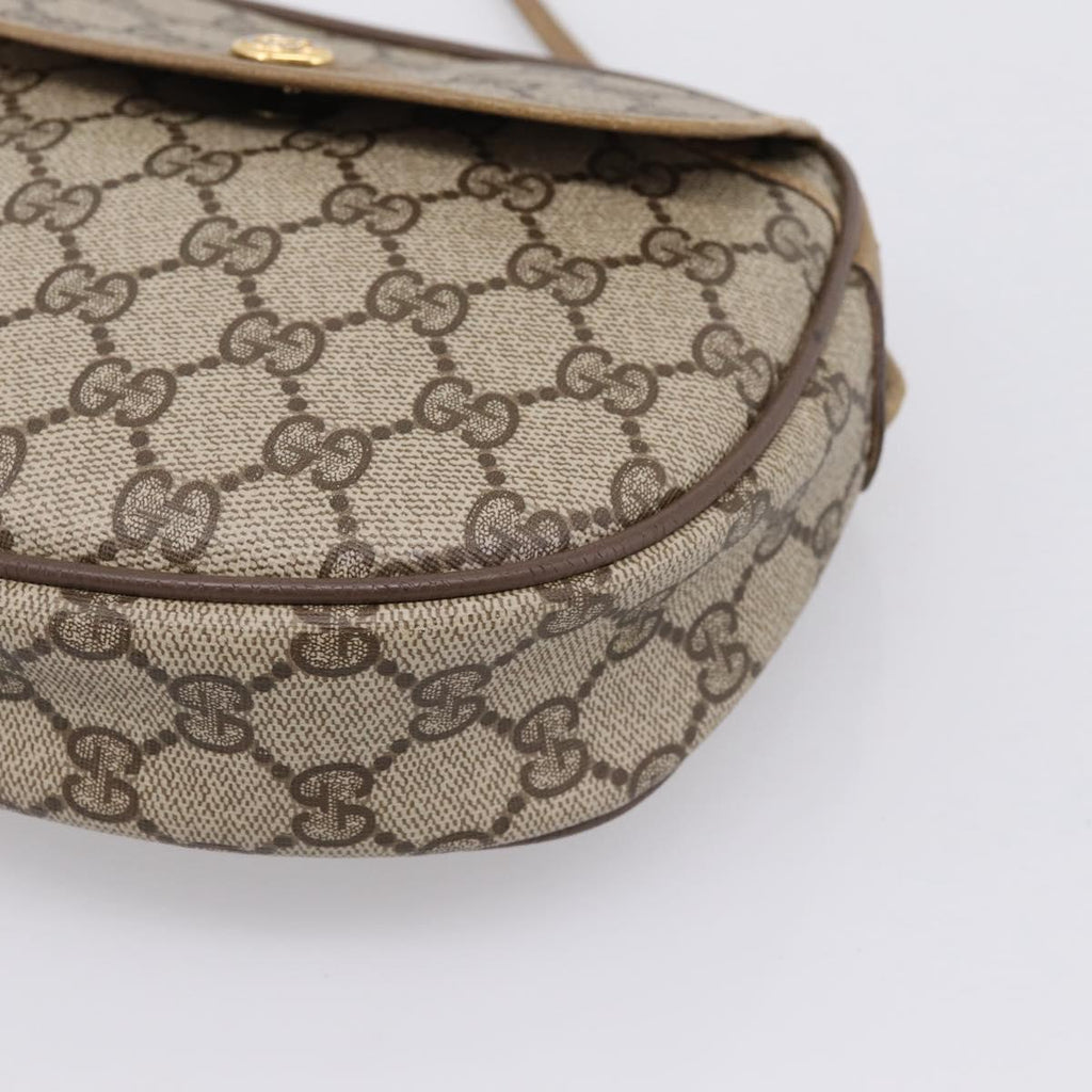 GUCCI GG Supreme Shoulder Bag PVC Beige Gold 56 02 600 Auth 207053