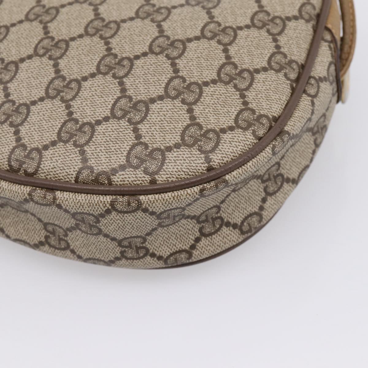 GUCCI GG Supreme Shoulder Bag PVC Beige Gold 56 02 600 Auth 207053