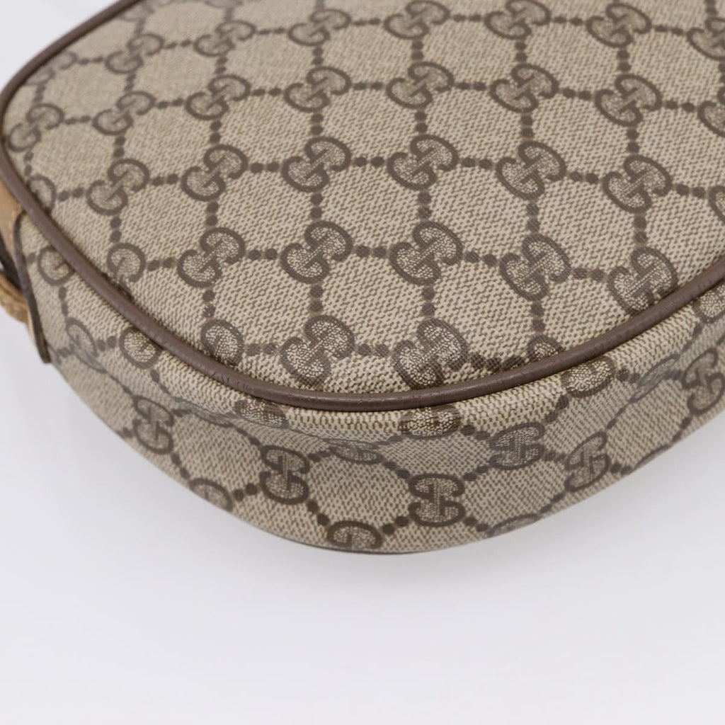 GUCCI GG Supreme Shoulder Bag PVC Beige Gold 56 02 600 Auth 207053