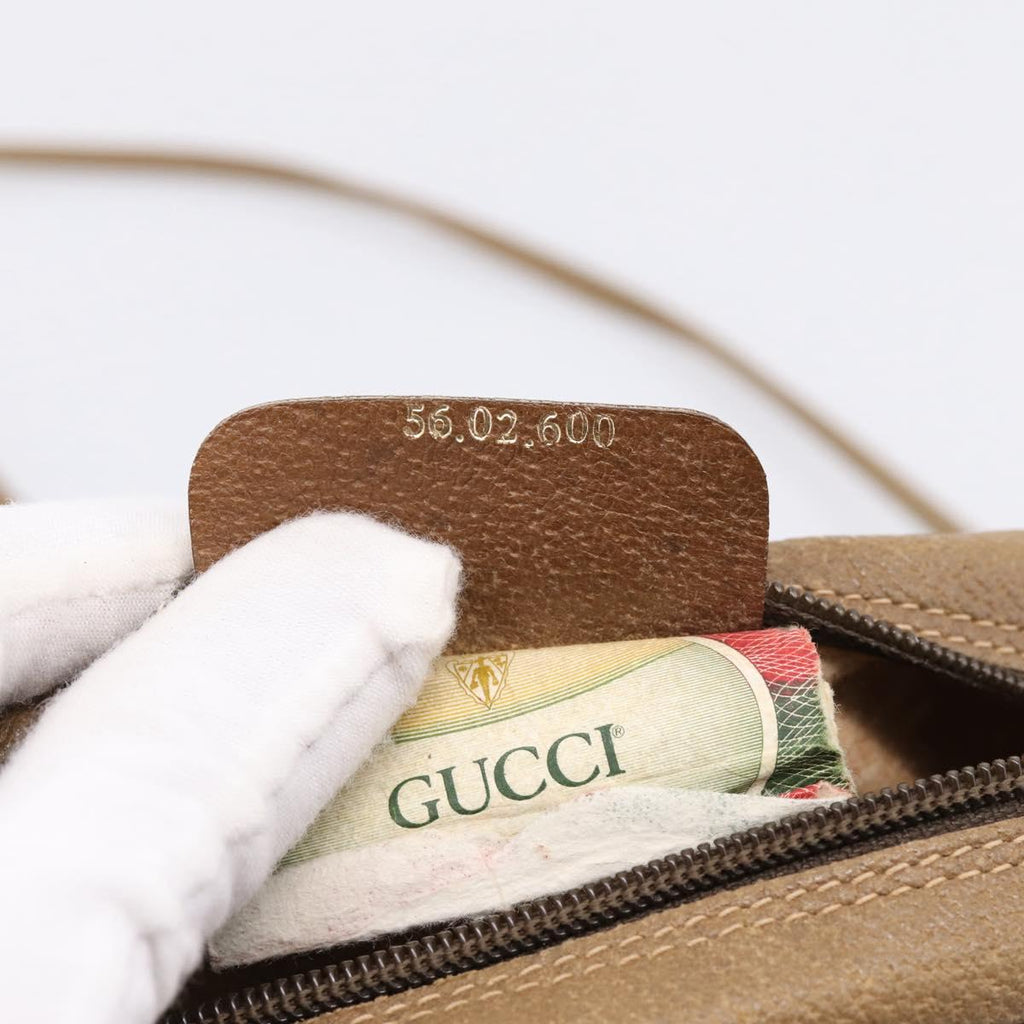 GUCCI GG Supreme Shoulder Bag PVC Beige Gold 56 02 600 Auth 207053