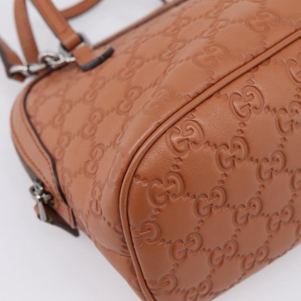 GUCCI Micro GG Canvas Guccissima Leather Outlet 2way Brown 341504 Auth 207098