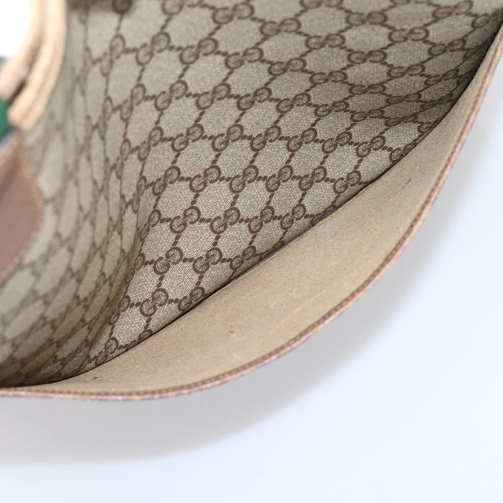 GUCCI GG Supreme Web Sherry Line Tote Bag PVC Beige Gold 39 02 003 Auth 207322