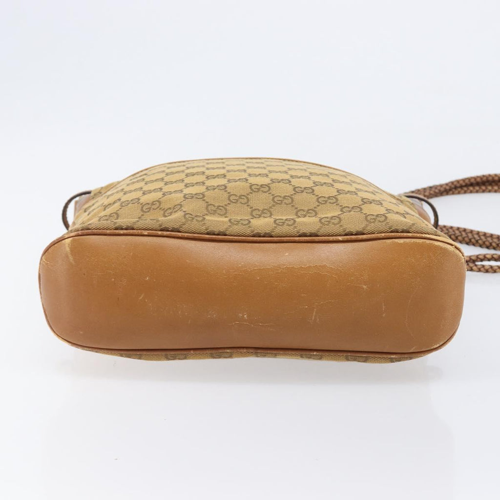GUCCI GG Canvas Shoulder Bag Brown Gold 109097 Auth 207462