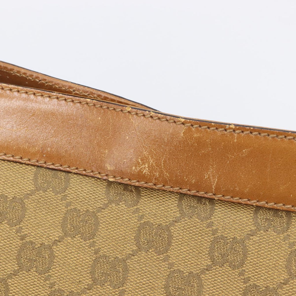 GUCCI GG Canvas Shoulder Bag Brown Gold 109097 Auth 207462