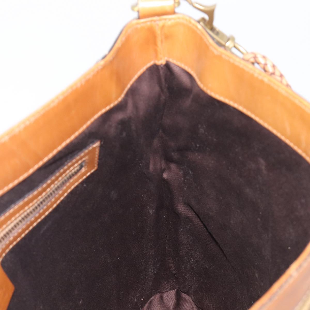 GUCCI GG Canvas Shoulder Bag Brown Gold 109097 Auth 207462