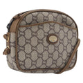 GUCCI PLUS Shoulder Bag PVC Beige Gold Tone Auth 207733