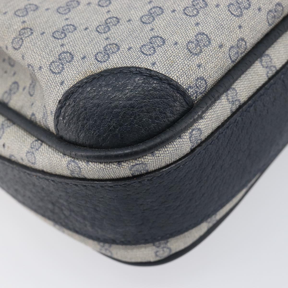 GUCCI Micro GG Supreme Shoulder Bag PVC Navy Gold 007 084 0423 Auth 207844