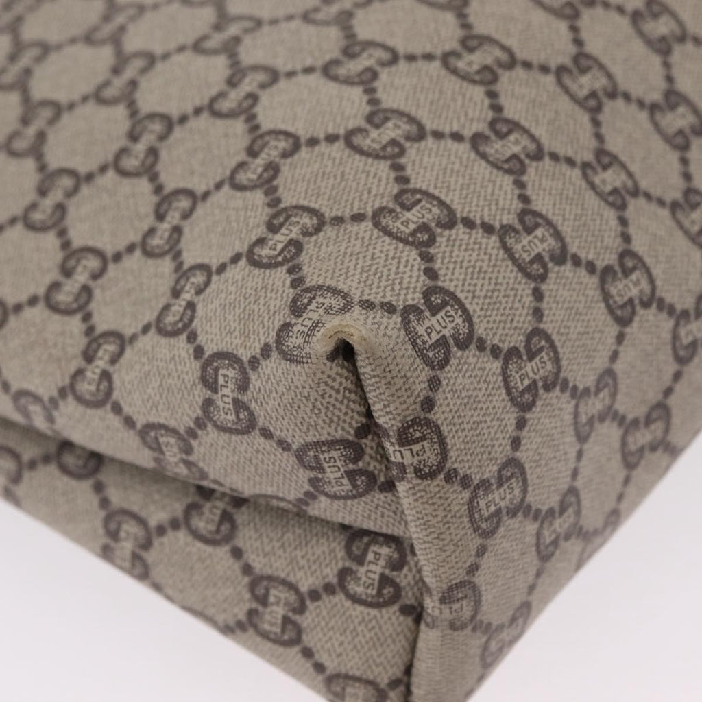 GUCCI GG Plus Supreme Web Sherry Line Tote Bag PVC Beige Gold Auth 207895