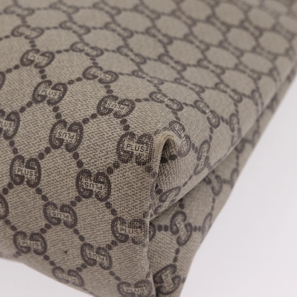 GUCCI GG Plus Supreme Web Sherry Line Tote Bag PVC Beige Gold Auth 207895