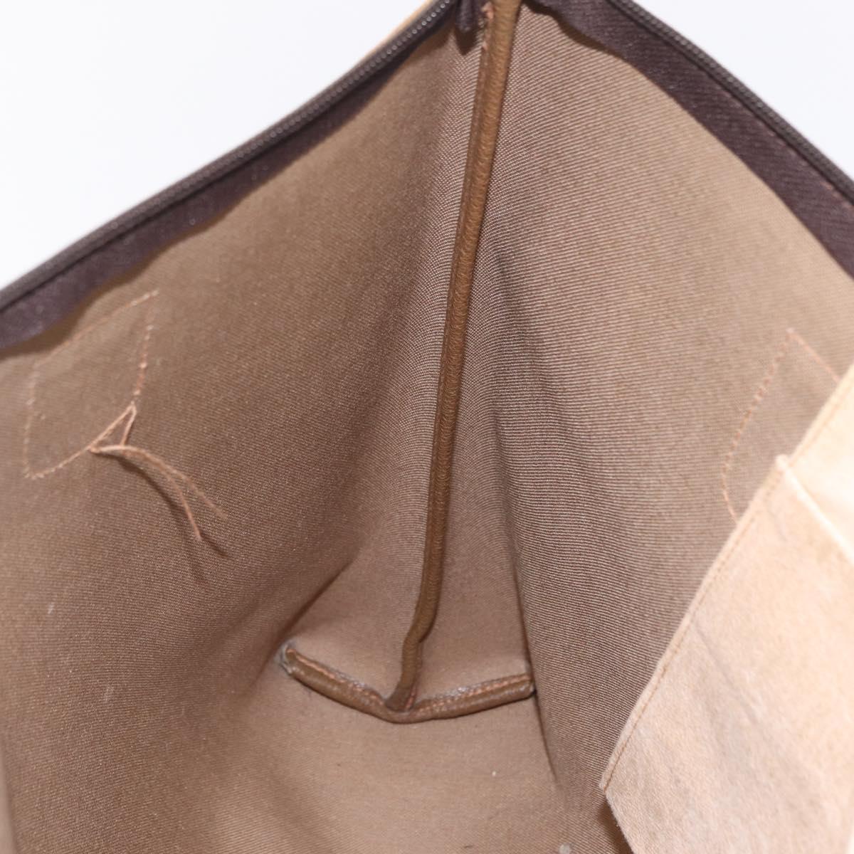 GUCCI GG Plus Supreme Web Sherry Line Tote Bag PVC Beige Gold Auth 207895
