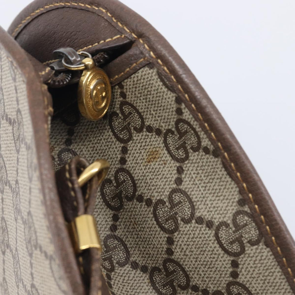 GUCCI GG Supreme Shoulder Bag PVC Beige Gold Tone 007 89 1096 Auth 207931
