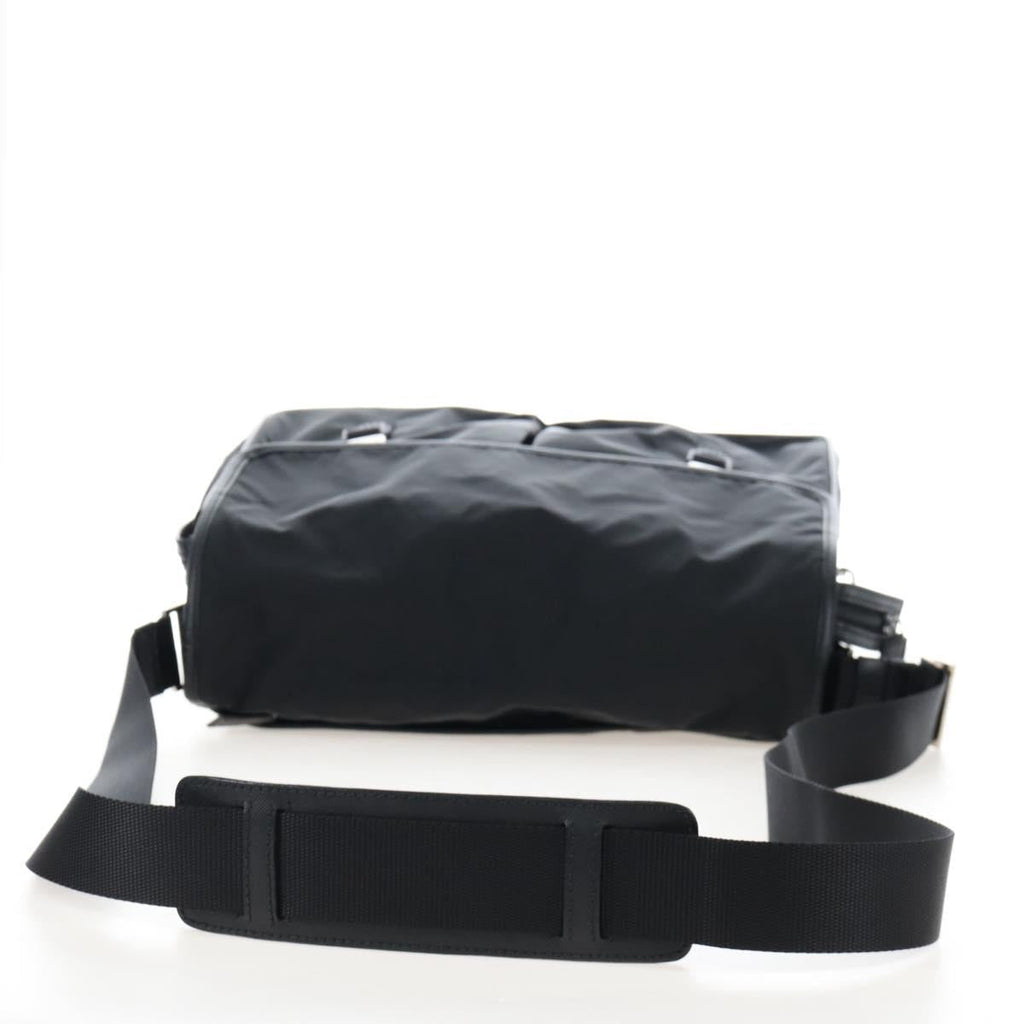 PRADA Shoulder Bag Nylon Black Silver Auth 208092V