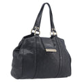 GUCCI GuccissimaGG Hand Bag Leather Black Gold Tone 211935 Auth 208118V