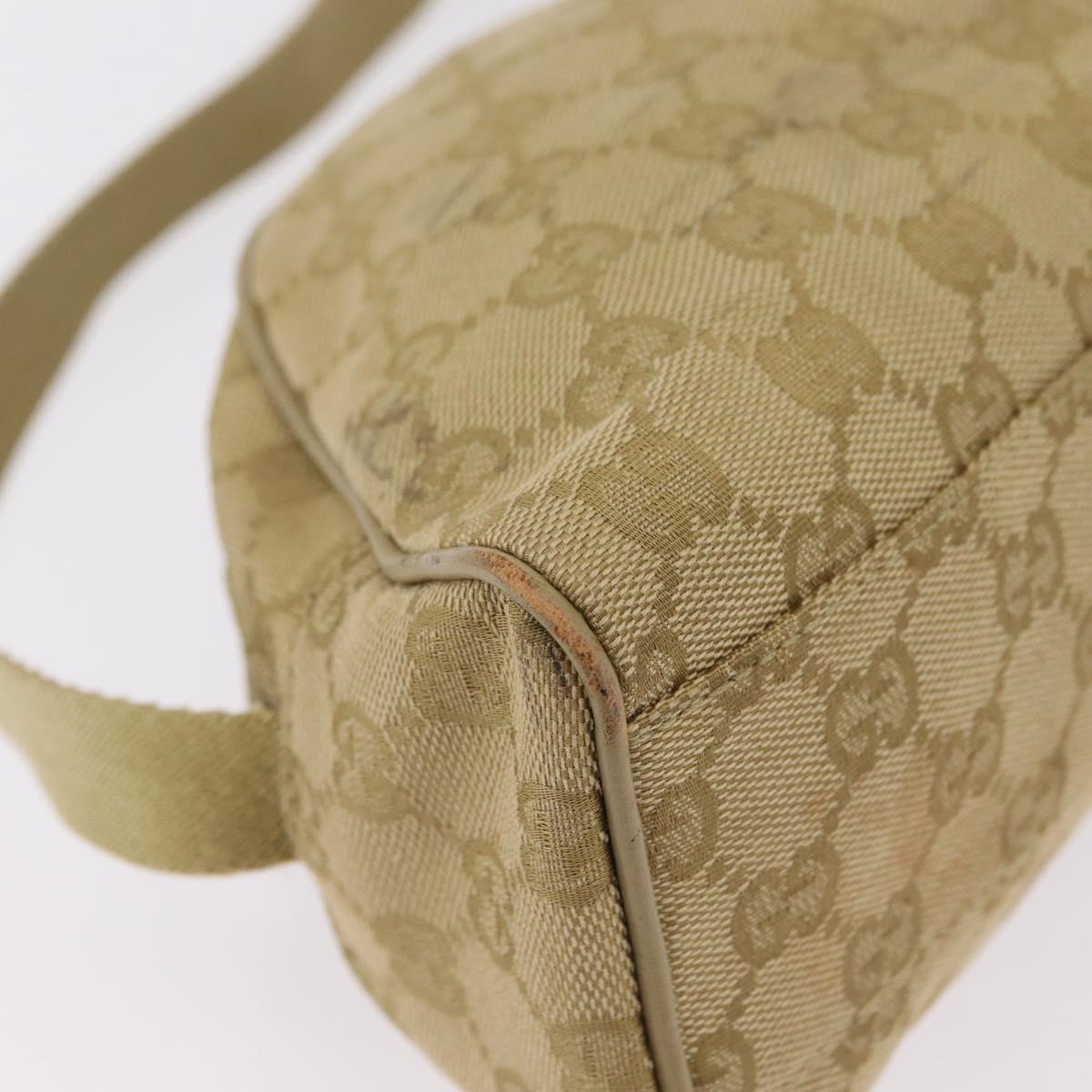 GUCCI GG Canvas Shoulder Bag Beige Gold 90781 Auth 208203