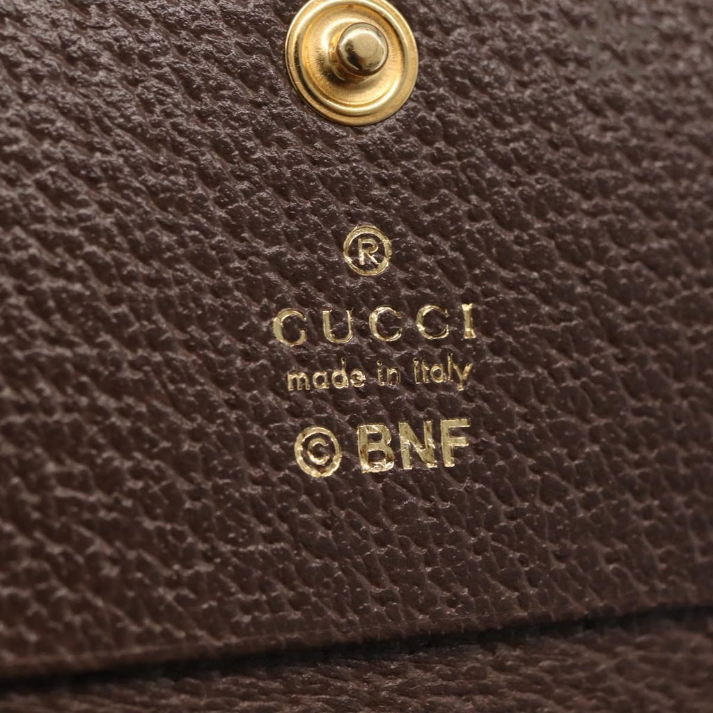 GUCCI GG Supreme Compact Bifold Wallet PVC BNF Beige Yellow 701009 Auth 208338M