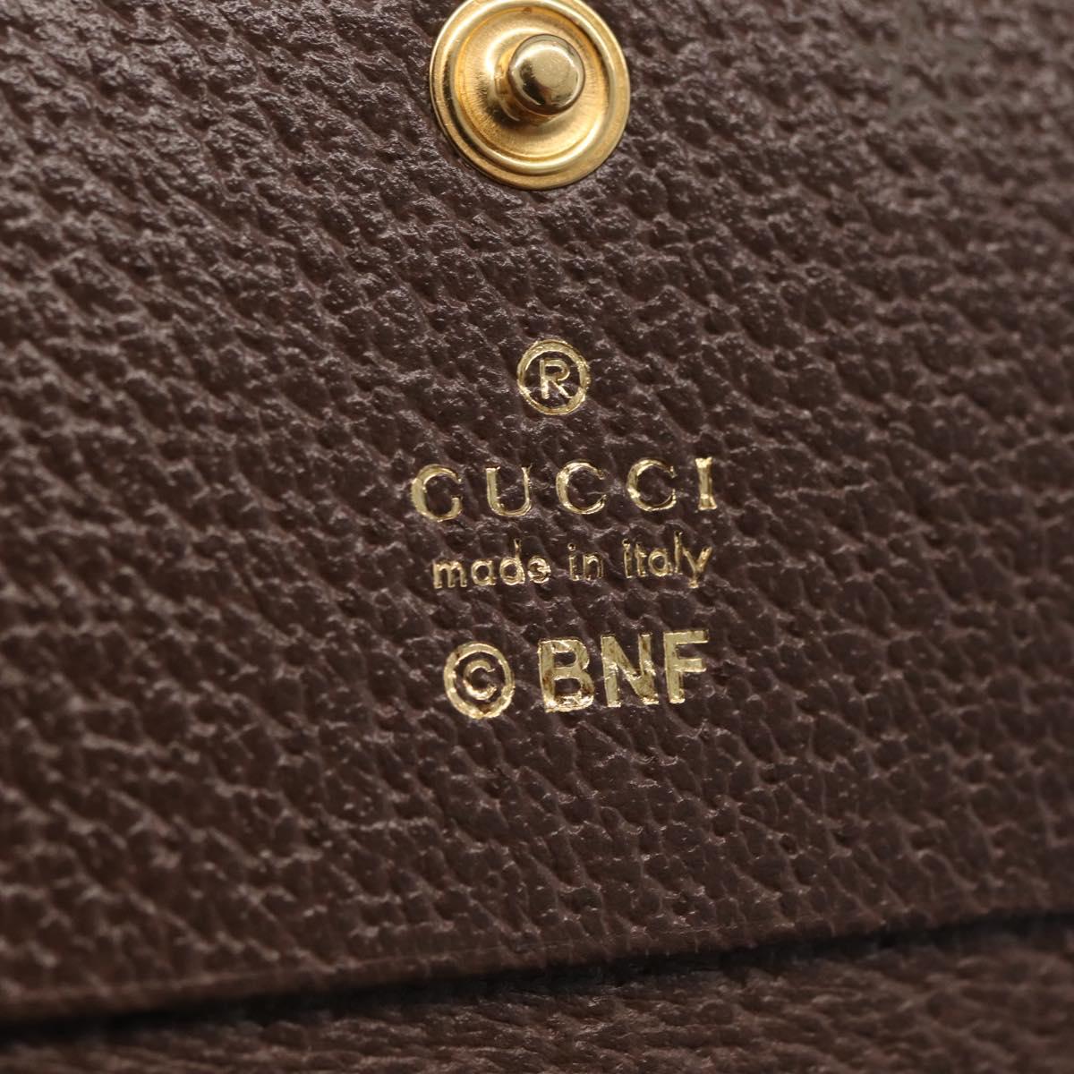 GUCCI GG Supreme Compact Bifold Wallet PVC BNF Beige Yellow 701009 Auth 208338M