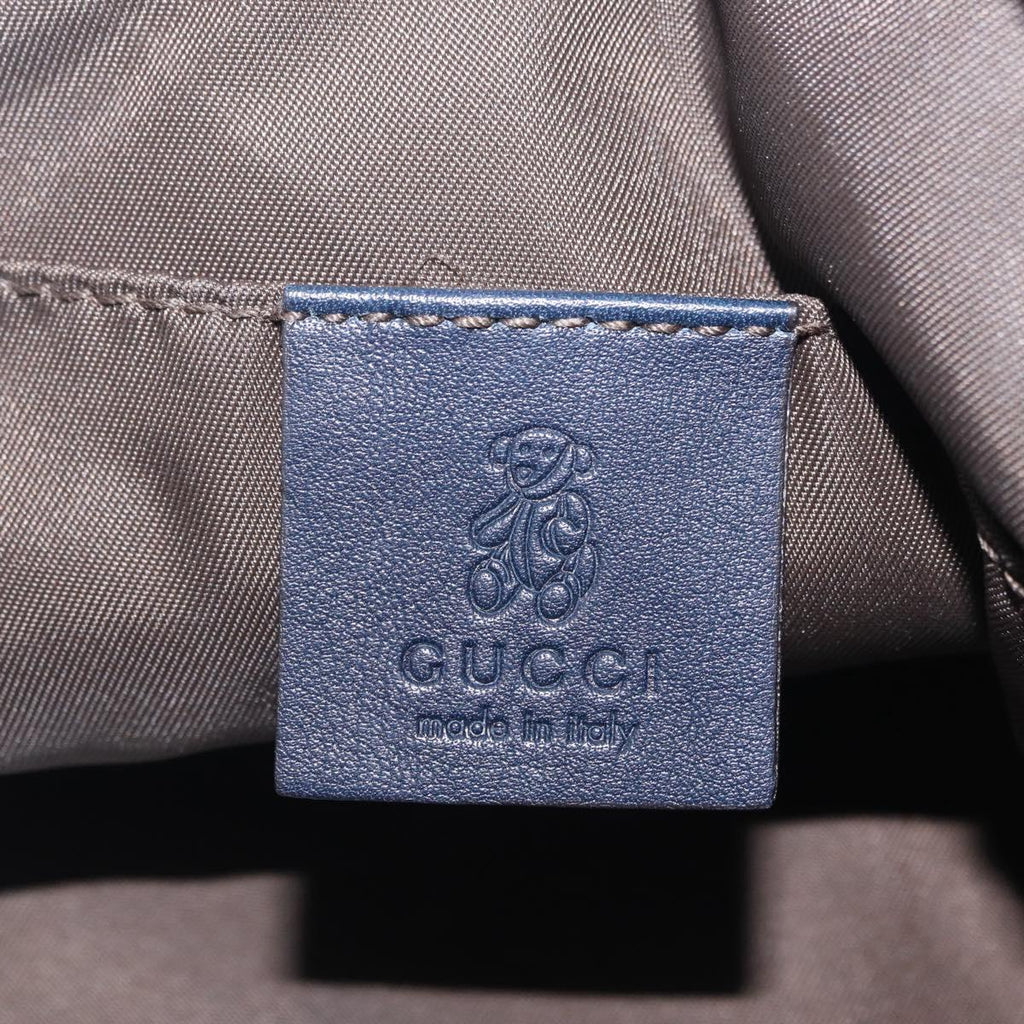 GUCCI Micro Supreme Mini Hand Bag PVC Navy Gold 284720 Auth 208379