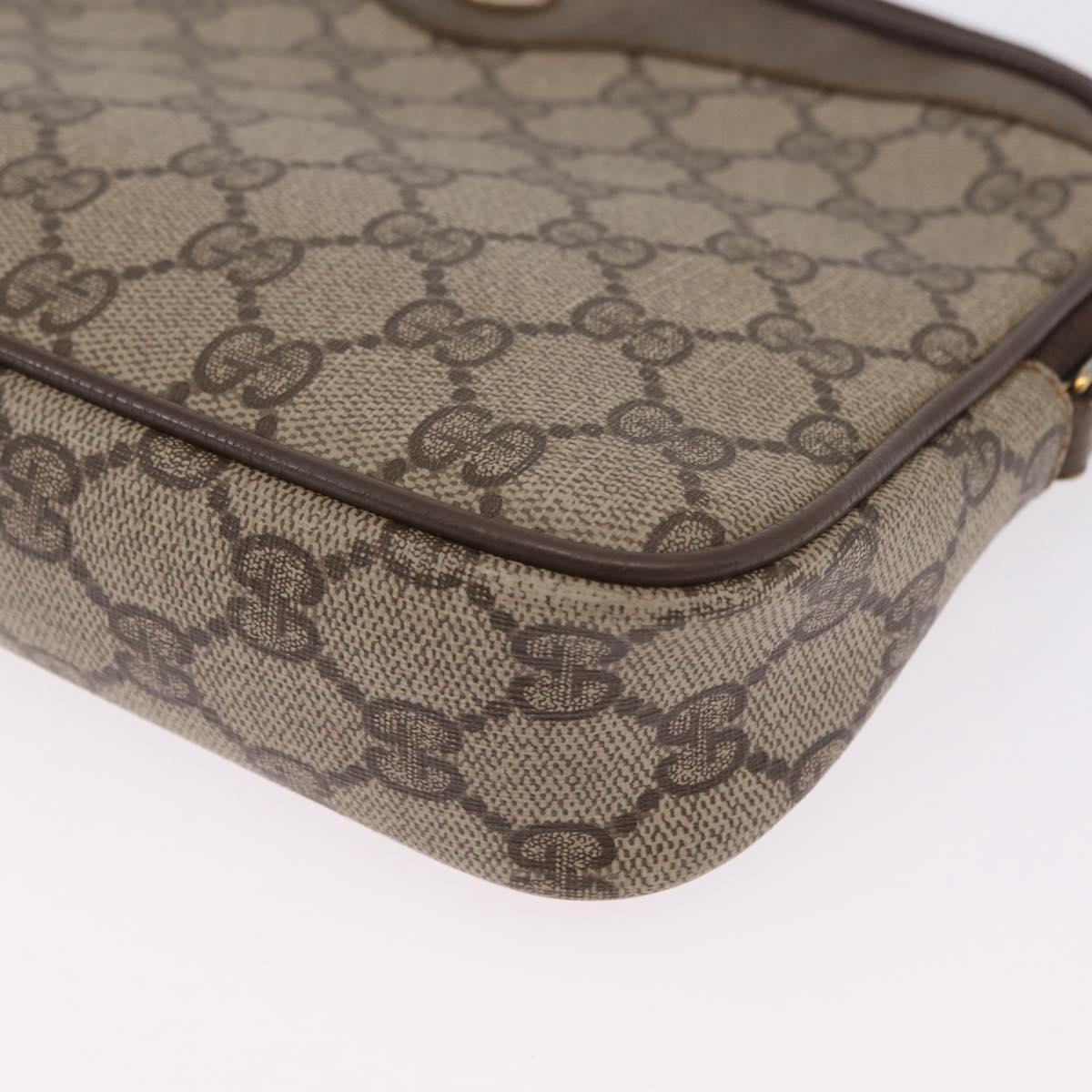GUCCI GG Supreme Shoulder Bag PVC Beige Gold 89 02 068 Auth 208390