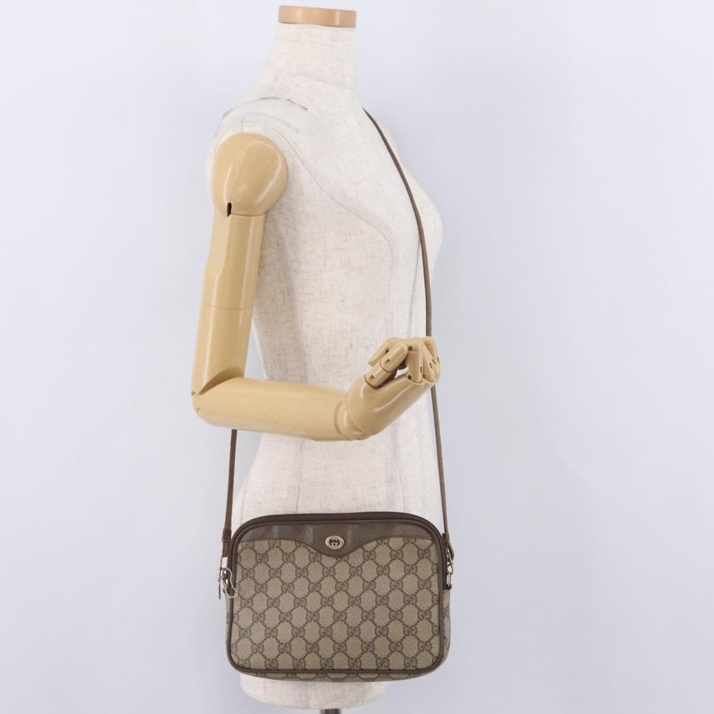 GUCCI GG Supreme Shoulder Bag PVC Beige Gold 89 02 068 Auth 208390