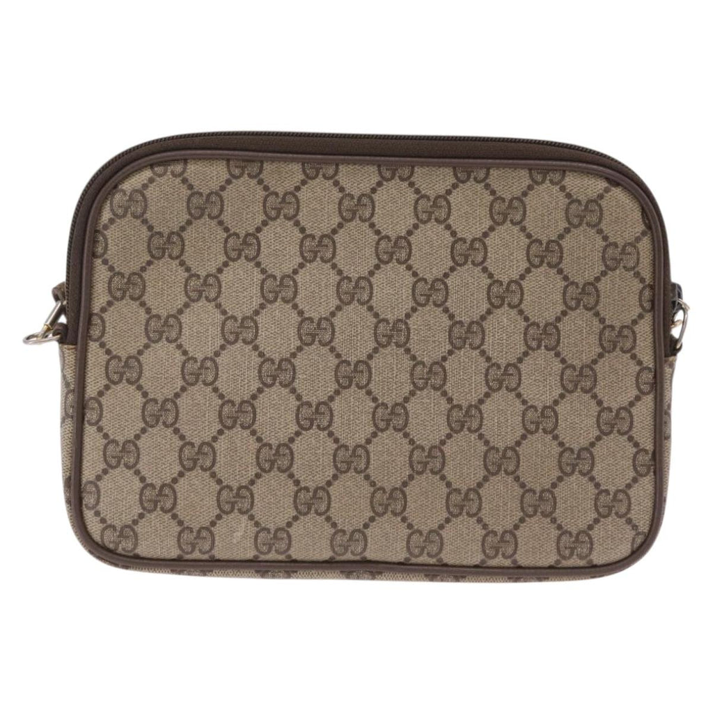 GUCCI GG Supreme Shoulder Bag PVC Beige Gold 89 02 068 Auth 208390