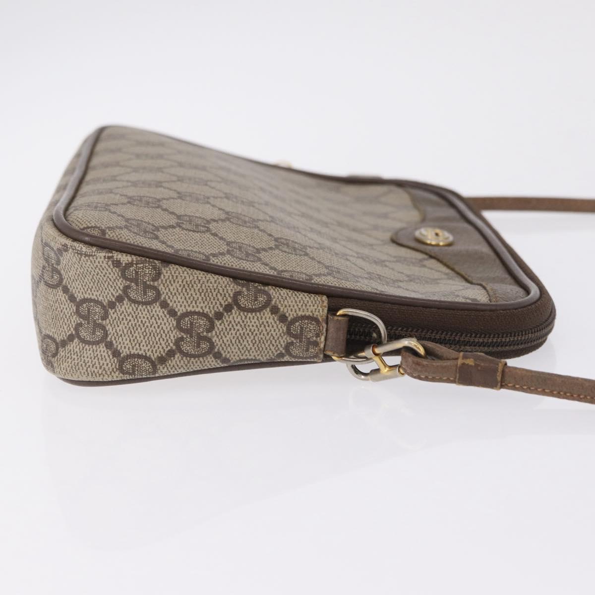 GUCCI GG Supreme Shoulder Bag PVC Beige Gold 89 02 068 Auth 208390