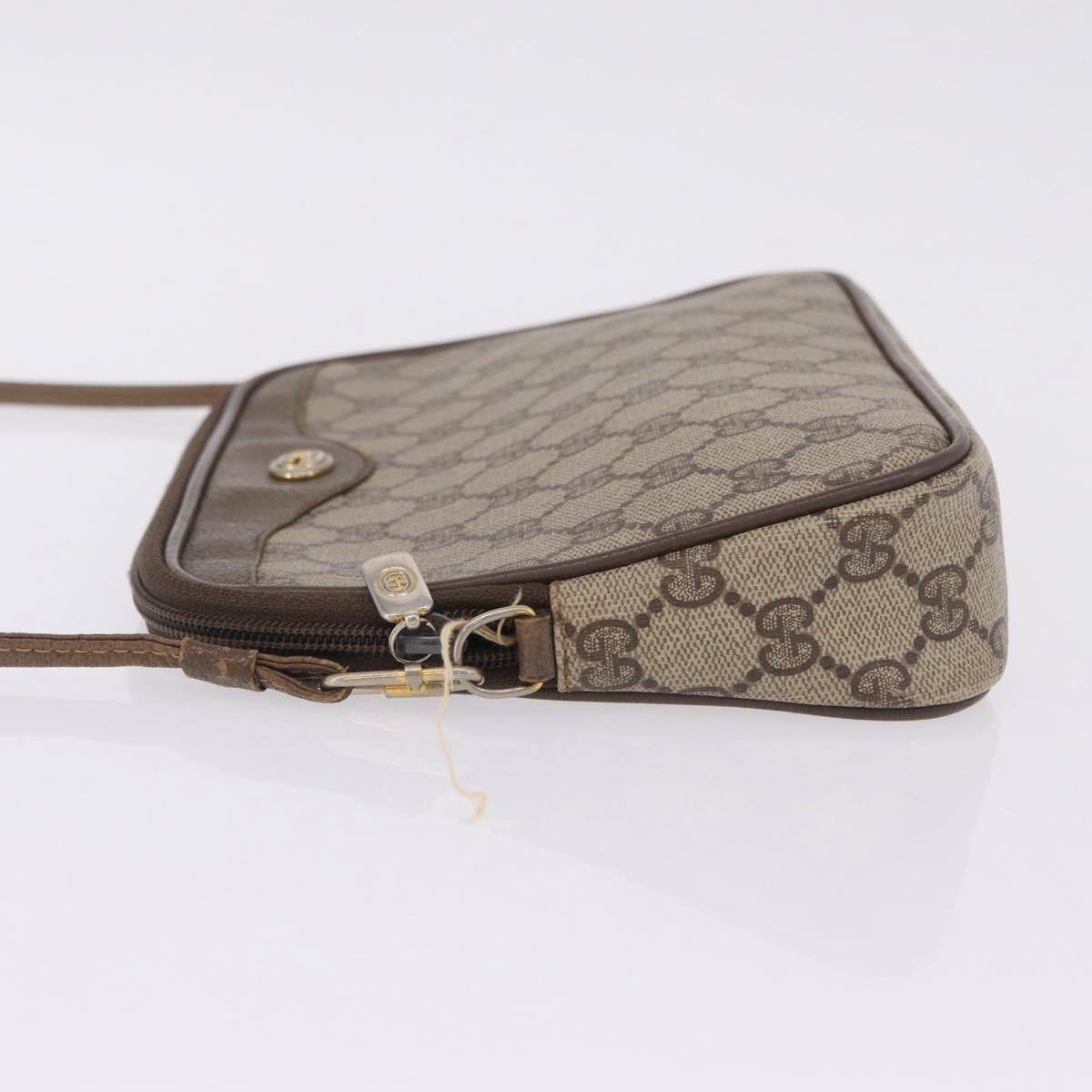 GUCCI GG Supreme Shoulder Bag PVC Beige Gold 89 02 068 Auth 208390