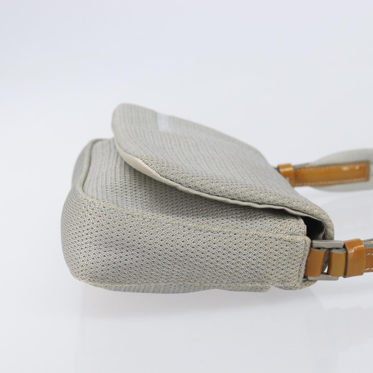 PRADA PRADA Sports Shoulder Bag Nylon Gray Silver Auth 208699A