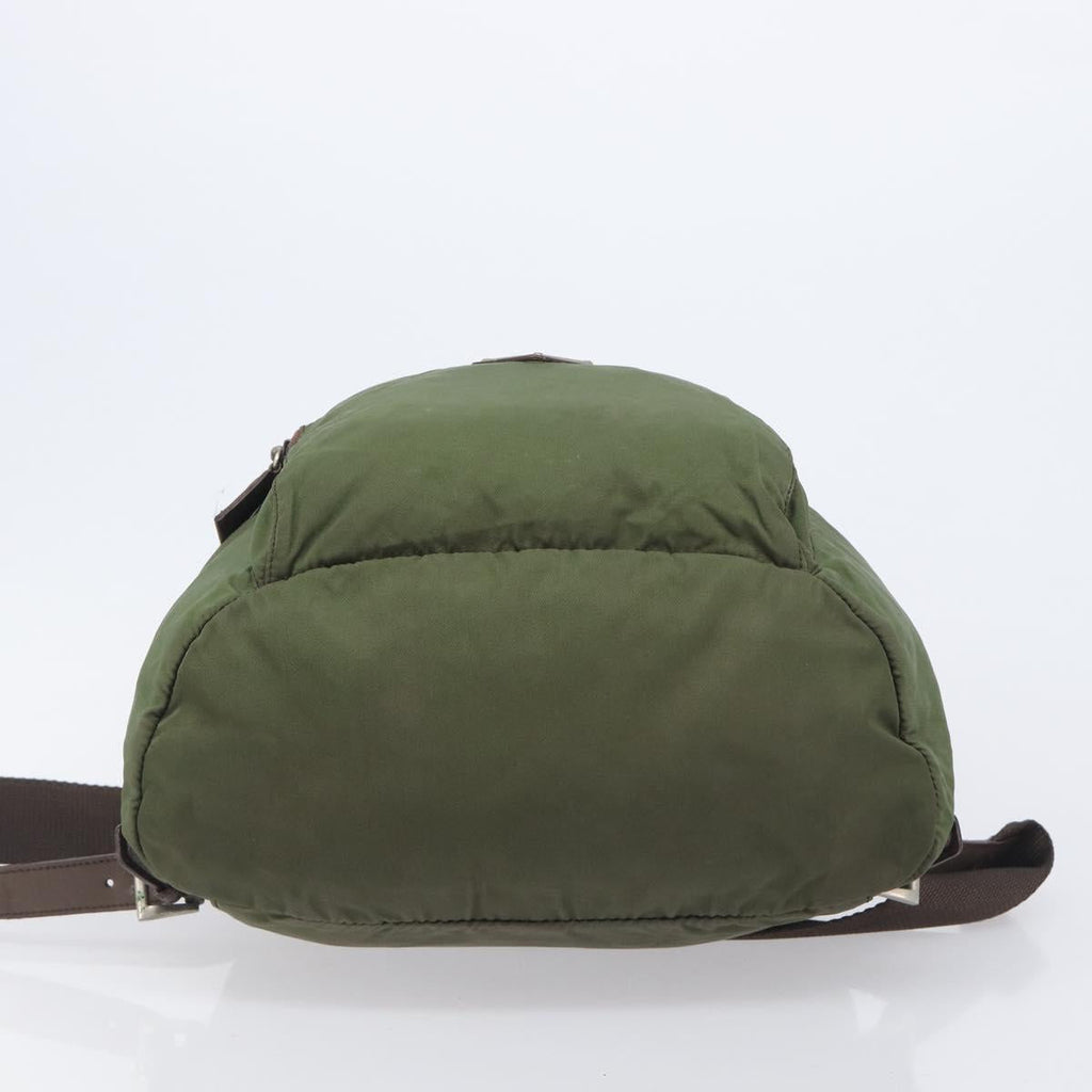 PRADA Backpack Nylon Green Silver Auth 208704