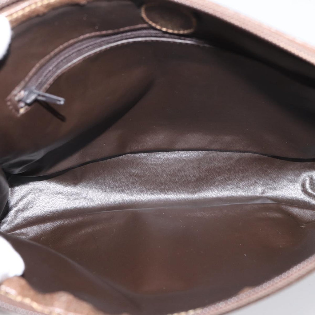 GUCCI GG Supreme Clutch Bag PVC Beige Auth 208779A