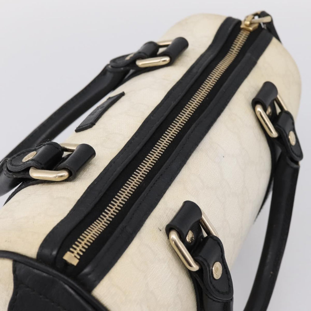 GUCCI GG Supreme Hand Bag PVC White Gold 193604 Auth 208793